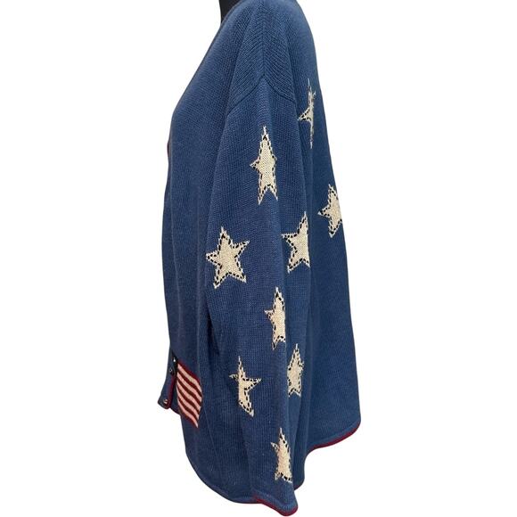 CJ Banks Christopher&Banks Embroidered Sweater USA Flag Women’s 3X Ramie Cotton - Picture 3 of 8